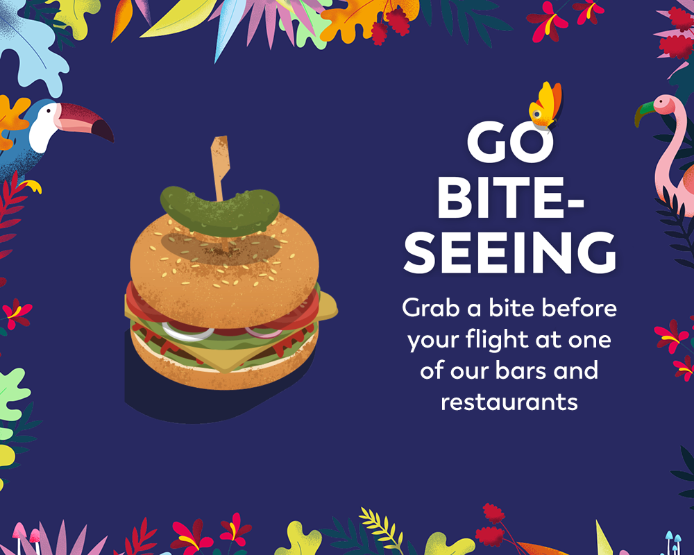 Banner image advertising restaurants at London Gatwick during our Summer Campaign